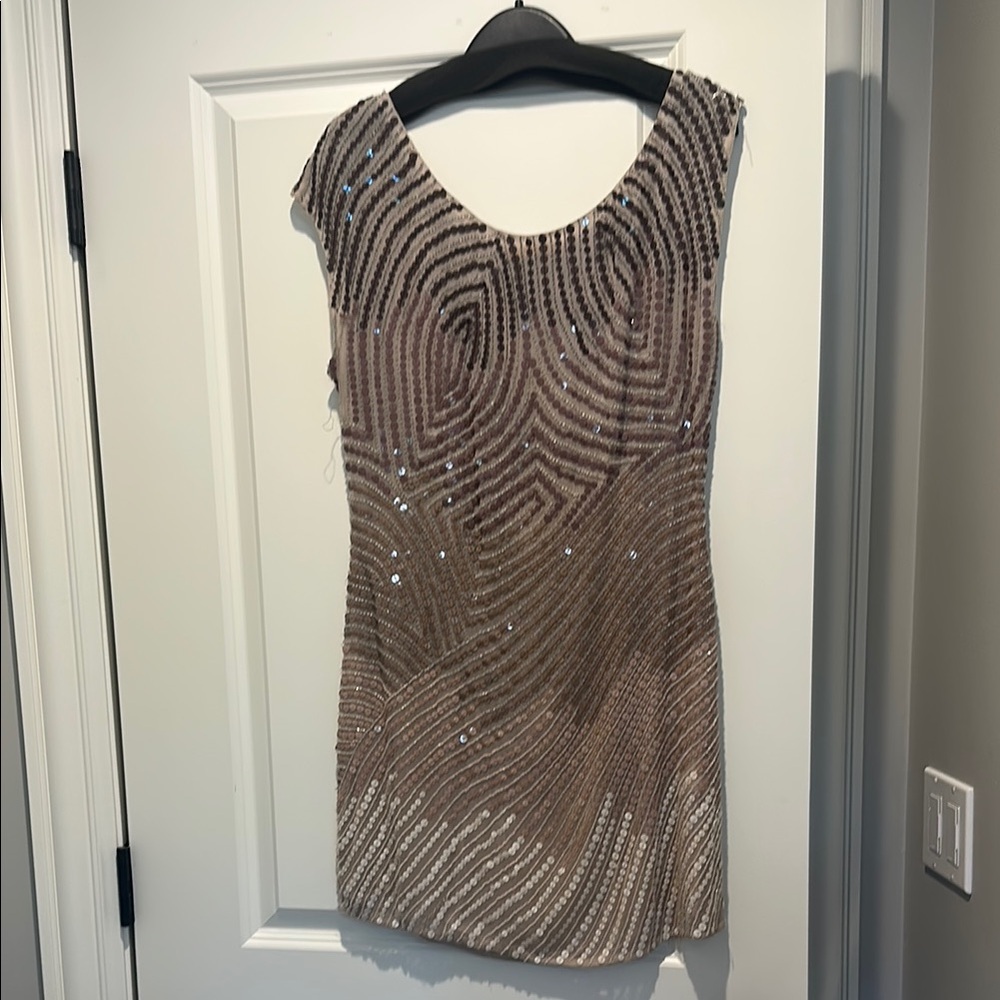 Elegant Sequin Nude Dress